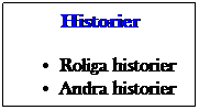 Textruta: Historier
Roliga historier
Andra historier
